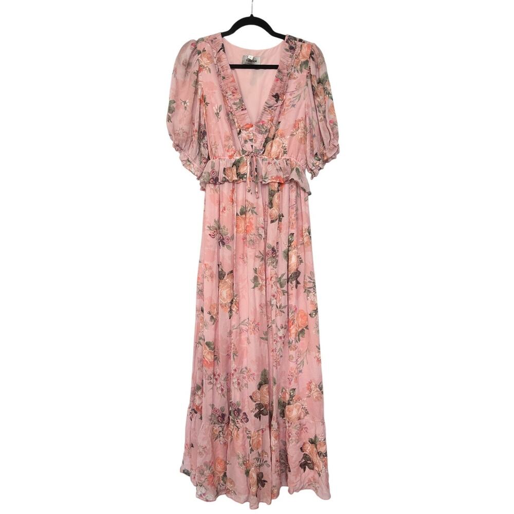 Yumi Kim Maternity Joni Maxi Dress Floral Boho Pink Bohemian